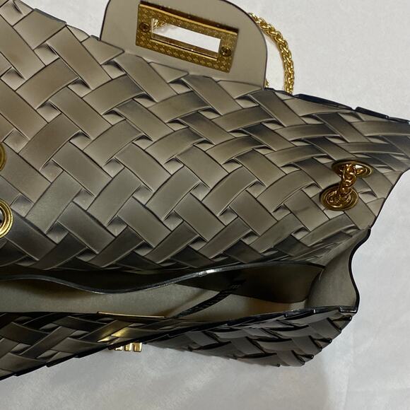 Crossi Transparent PVC Gray Purse Bag Shoulder Bag Handbag Clear Heavy Chain - Picture 4 of 5